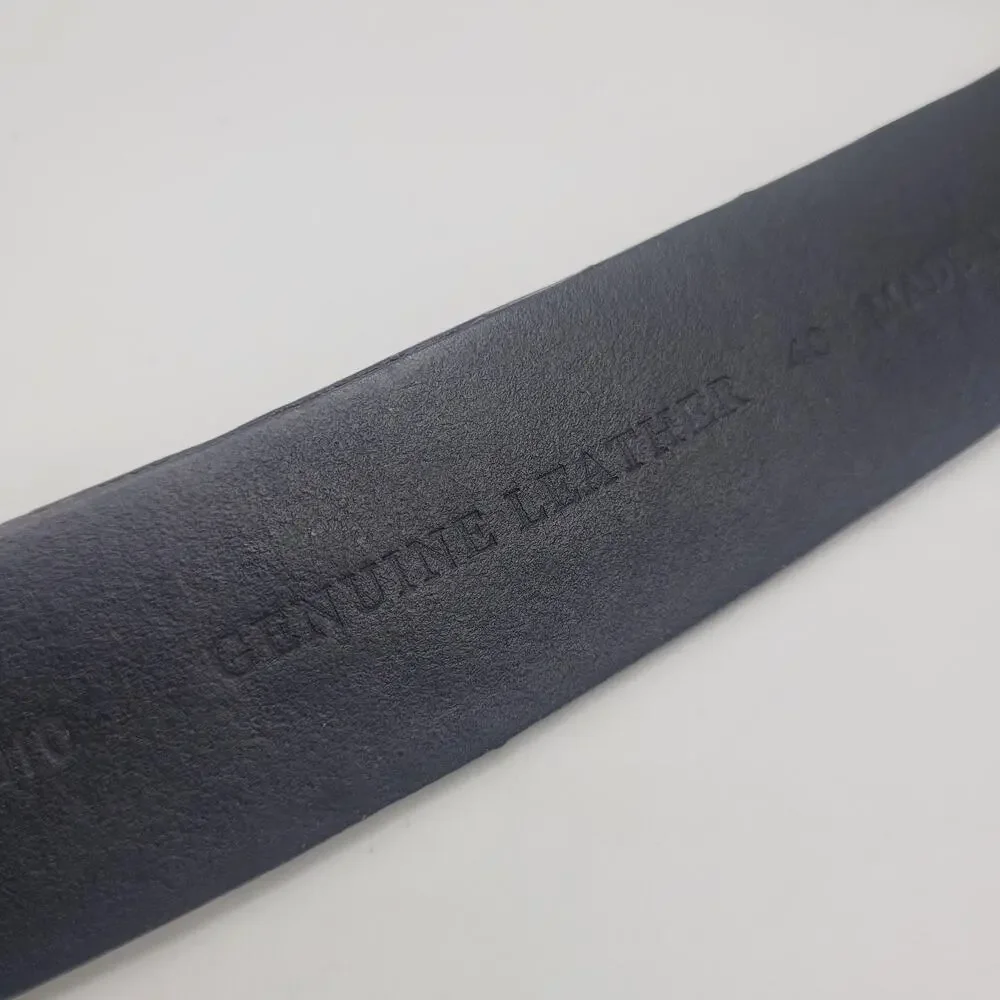 Calvin Klein Jeans Belt Mens 40 Black Leather Minimalist‎ Casual Rugged Y2K